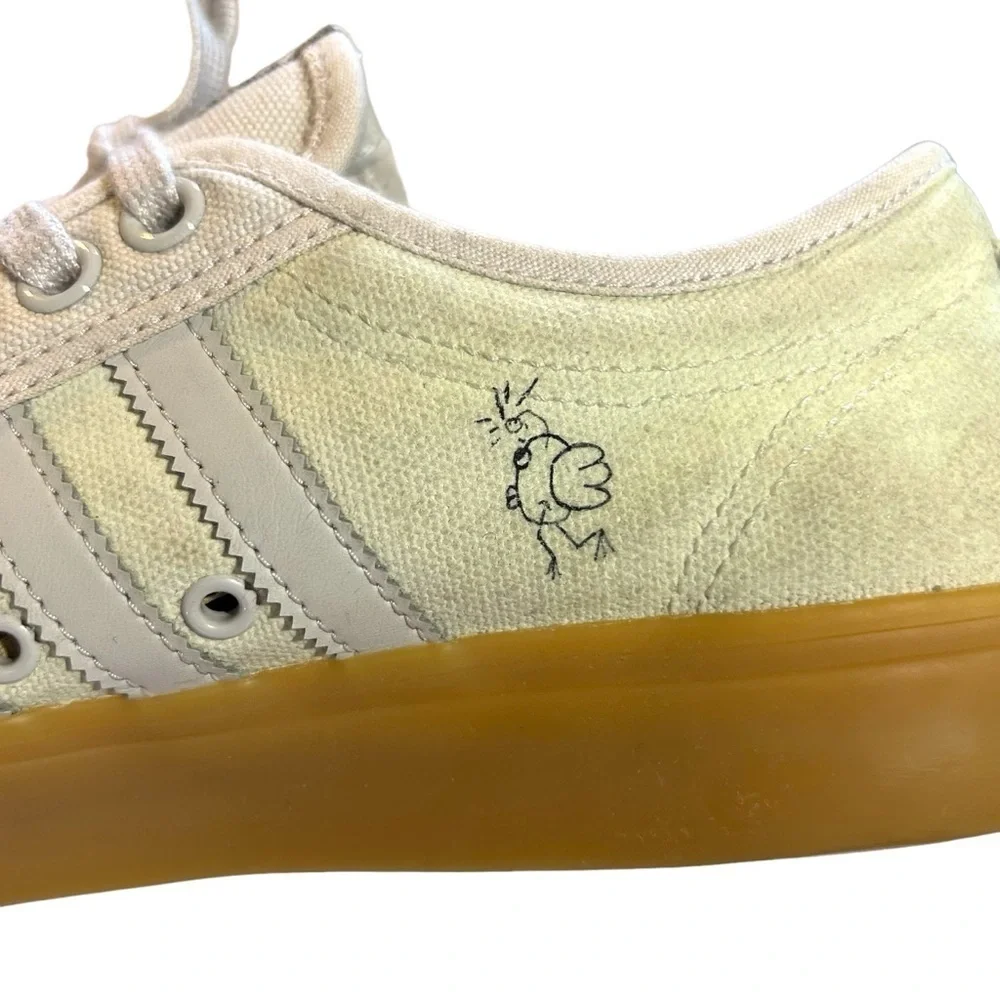 Adidas Nizza Platform Shoes Rare Unique Lemony Cream Color w/ Music Graphics